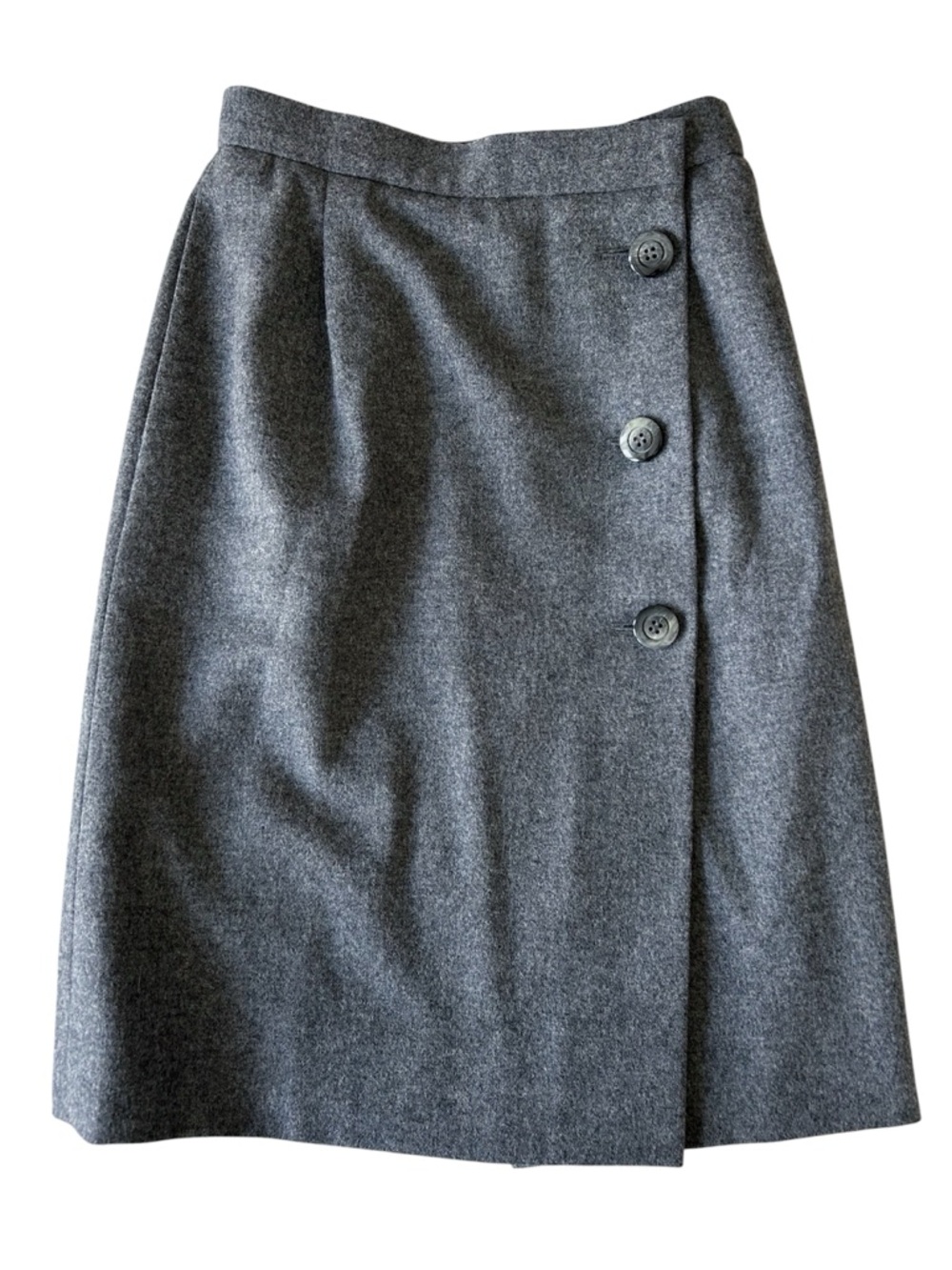 Yves Saint Laurent Rive Gauche Gray Wrap Pencil Skirt - Vintage FR Size 40 (S/M)